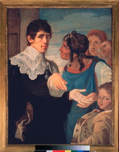 La chiromancie, Autoportrait - Vasili Kuzmich Shebuev