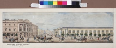 La bibliothèque publique impériale (panorama de la perspective Nevski) - Vasili Semenovich Sadovnikov