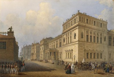 Vue du Nouvel Ermitage à travers la rue Millionnaya, 1851 - Vasili Semenovich Sadovnikov