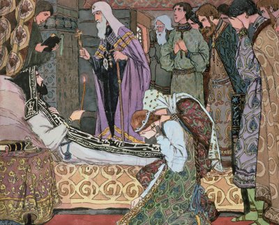 Le lit de mort du Grand-Duc Dmitry de Don (1350-89), vers 1910 - Vasili Vasil