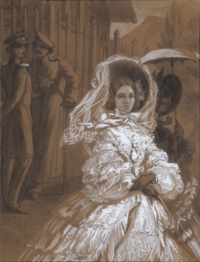 Princesse Mary. Illustration du roman Un Héros de Notre Temps de Mikhail Lermontov - Vasili Vasilievich Vereshchagin