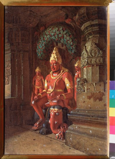 Une statue de Vishnou dans le temple d