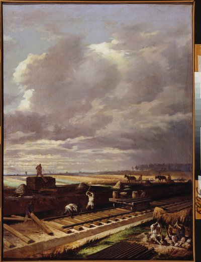 Travaux de construction sur une ligne de chemin de fer - Vasili Vladimirovits Pukirev