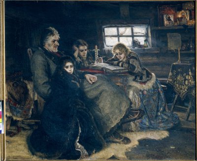 Alexandre Danilovic Menchikov et sa famille en exil - Vasilij Ivanovic Surikov