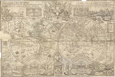 Carte du monde à double hémisphère, 1707 - Vasily Anufrievich Kiprianov
