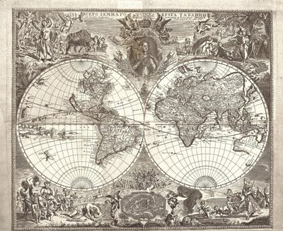 Carte du monde à double hémisphère - Vasily Anufrievich Kiprianov