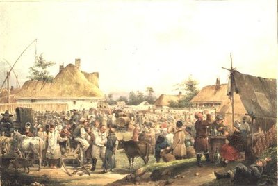 Fête de village en Ukraine - Vasily Ivanovich Sternberg