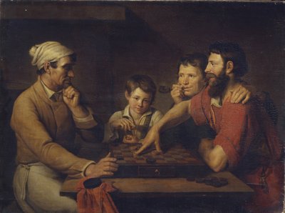 Un cuisinier jouant aux dames avec un gardien - Vasily Ivanovich Gryaznov