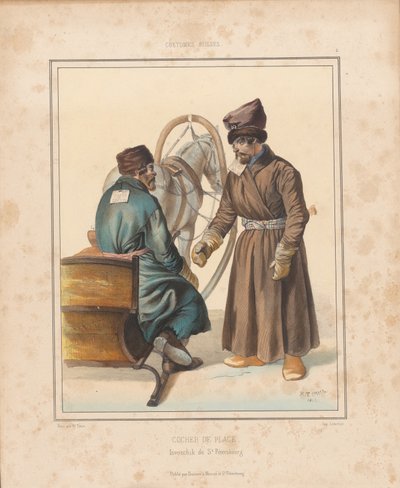Cochers à Saint-Pétersbourg, milieu du 19e siècle - Georg Wilhelm Timm
