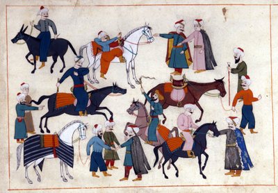 Un marché aux chevaux en Turquie sous l