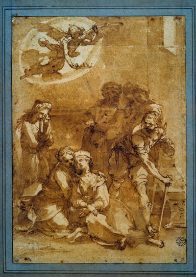 La Mort de Sainte Cécile (détail) - Ventura di Arcangelo Salimbeni