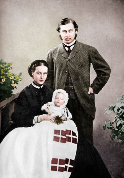 Le prince et la princesse de Galles avec le prince Albert Victor enfant, 1864 - Vernon Heath