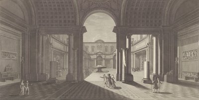 Vue de la cour du Museo Pio-Clementino, de 