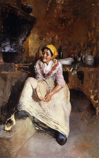 Jeune Fille avec un Tambourin - Vicenzo Irolli