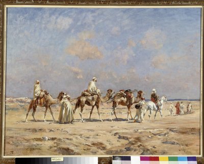 Caravane dans le désert - Victor Pierre Huguet