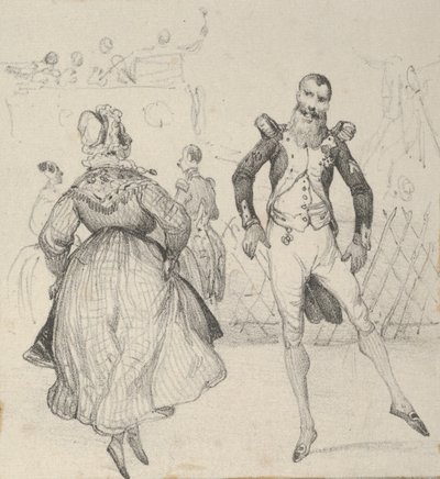 Un soldat et une femme dansant, milieu du 19ème siècle - Victor Adam