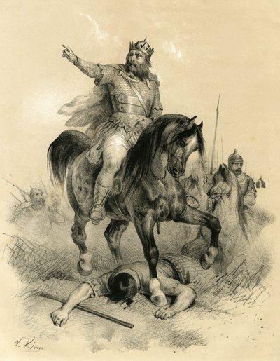 Attila (v. 395-453) le seul chef des Huns en 445, ravagea les empires d