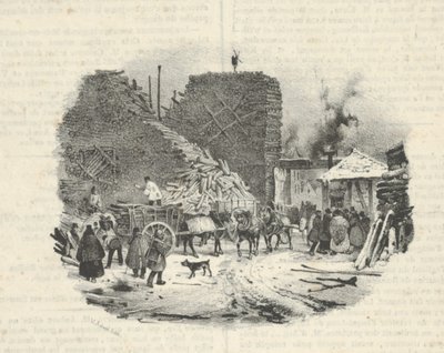 Chantier de bois à brûler, 19ème siècle - Victor Adam