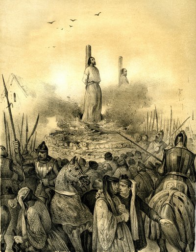 Mort sur le boucher de Jacques de Molay (Molai) (1243-1314), dernier grand maître de l