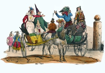 Les Mascarades du carnaval. Dans « Album Grotesque, Choix de Types Remarquables », illustrations par Victor Adam, Paris, vers 1850 - Victor Adam
