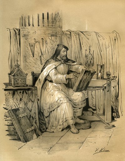 Saint Éloi (v.588-660) orfèvre et trésorier du roi des Francs Dagobert 1er, puis évêque de Noyon à partir de 641 jusqu