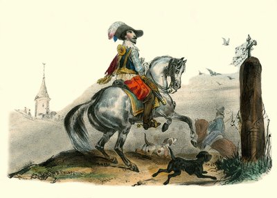 Le vicomte de Sommière, gentilhomme languedocien et seigneur de campagne. Dans « Album Grotesque, Choix de Types Remarquables », illustrations de Victor Adam, Paris, vers 1850 - Victor Adam