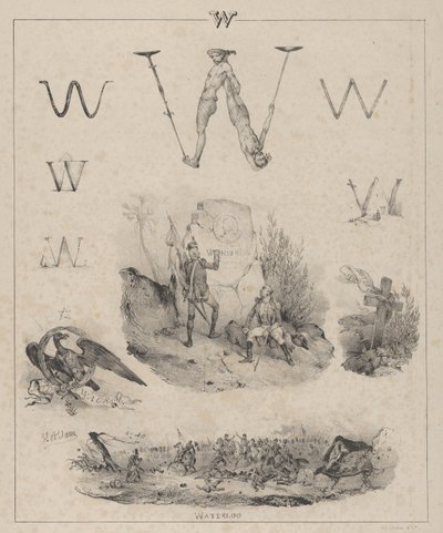 La lettre W : Washington, Wagram, Waterloo, 1833 - Victor Adam