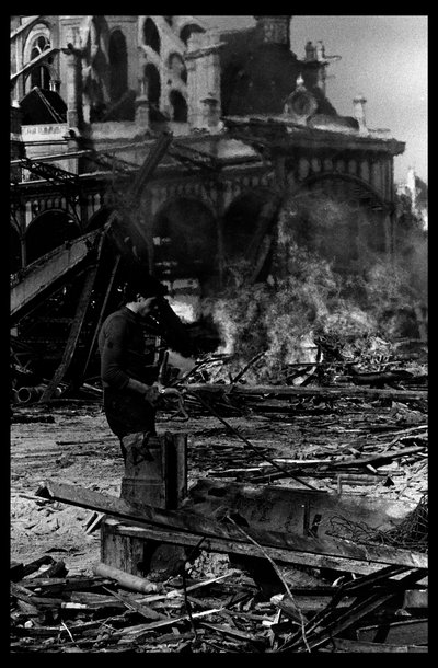 Démolition du marché central à Paris, en août 1971 (photo n/b) - Victor Baltard