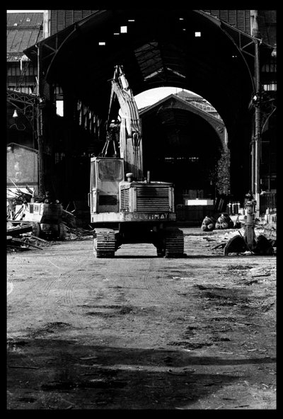 Démolition du marché central à Paris, en août 1971 (photo n/b) - Victor Baltard