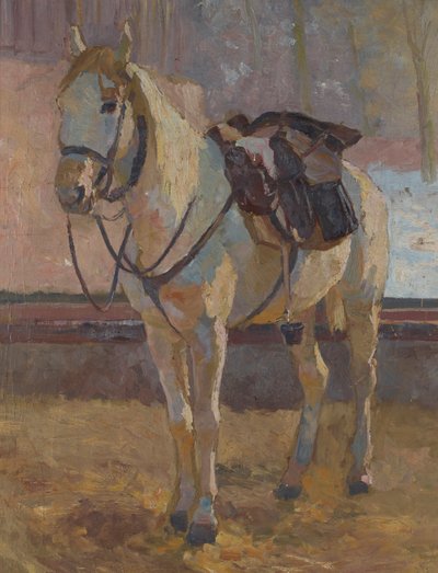 Cheval blanc sous la selle - Victor Eckhardt von Eckhardsburg