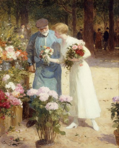 Au marché aux fleurs - Victor Gabriel Gilbert