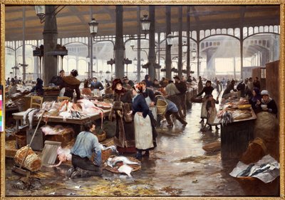 La Halle aux poissons au marché central - Victor Gabriel Gilbert
