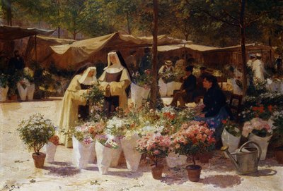 Le Marché aux fleurs - Victor Gabriel Gilbert
