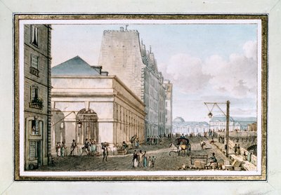Vue du nouveau marché de la volaille, situé sur le Quai des Augustins près du Pont-Neuf, Paris, vers 1810 - Victor Jean Nicolle