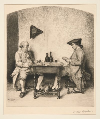 Une partie de cartes - Victor Louis Focillon