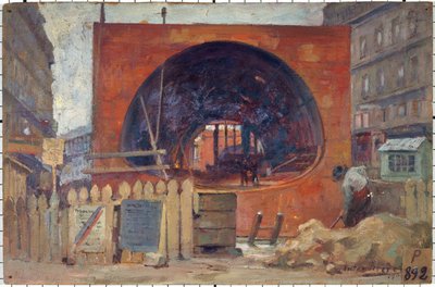 Les travaux du métropolitain place Saint-Michel en 1906 - Victor Marec