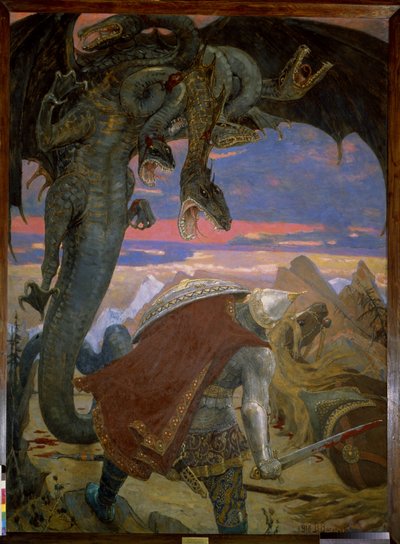 Dobrynia Nikitich combattant Gorynych - Victor Mikhailovich Vasnetsov
