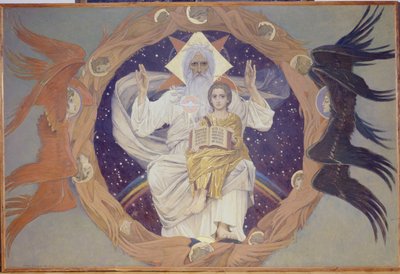Sainte Trinité, esquisse préparatoire pour la cathédrale Alexandre Nevski à Varsovie, 1907 - Victor Mikhailovich Vasnetsov