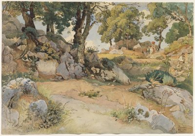 Rochers et chênes dans la Serpentara - Victor Paul Mohn
