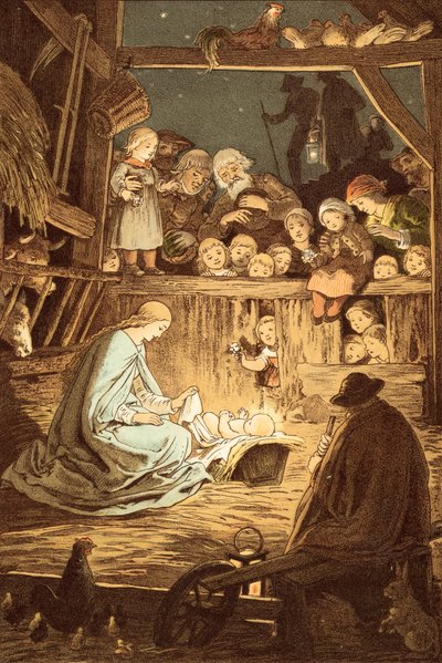 Le bébé couché dans une mangeoire - Victor Paul Mohn