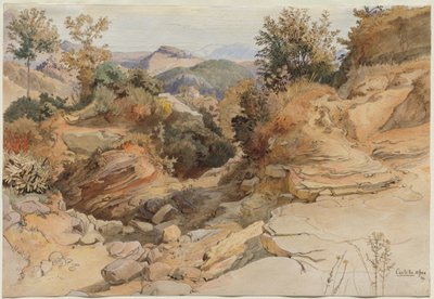 Les collines sabines et Rocca Santo Stefano, vues de Civitella - Victor Paul Mohn