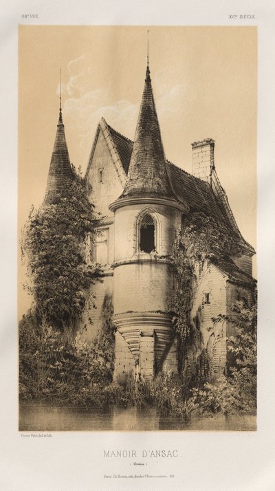 Architecture Pittoresque ou Monuments des XVeme et XVIeme Siècles: Châteaux de France des XV et XVI Siècles: Pl. 98, Manoir d