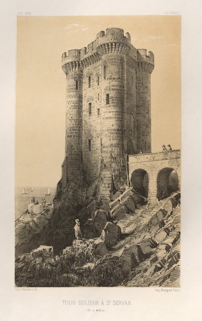 Architecture Pittoresque ou Monuments des XVeme et XVIeme Siecles: Chateaux De France des XV et XVI Siecles: Pl.13, Tour Solidor a St. Servan (Ille-et-Vilaine) - Victor Petit