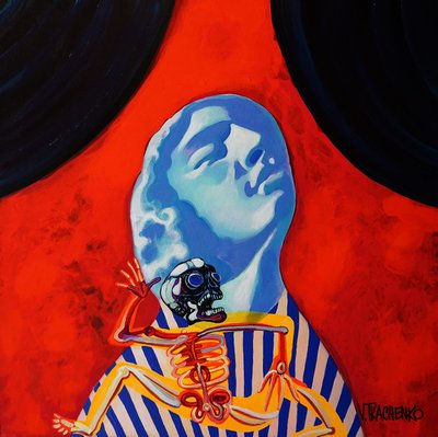 Squelette à tête bleue surréaliste - Victor Tkachenko