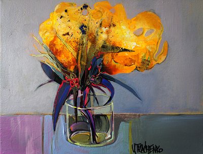 Nature morte florale jaune - Victor Tkachenko