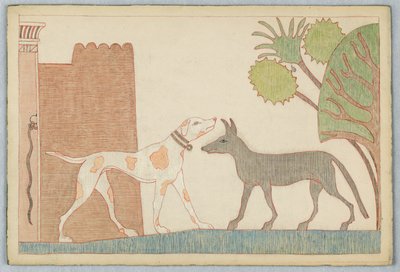 Le Chien et le Loup, Illustration pour les Fables d