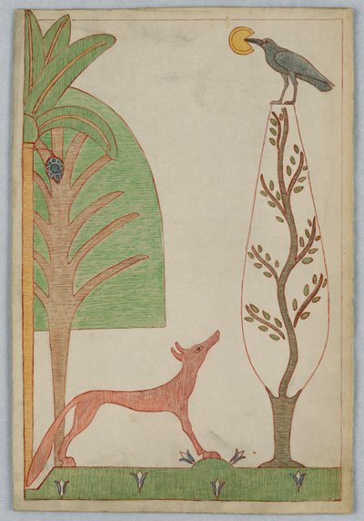Le Renard et le Corbeau, illustration pour les Fables d