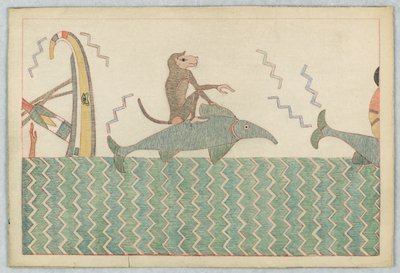 Le Singe et le Dauphin, Illustration pour les Fables d