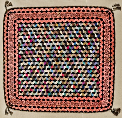 Courtepointe à blocs tombants, vers 1865-70 - Victoria Royall Broadhead