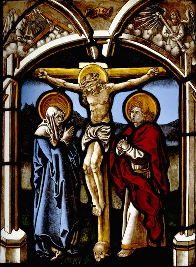 La Crucifixion avec la Vierge, Saint Jean et des anges - Viet workshop of Hirschvogel the Elder